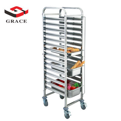Stainless Steel GN Pan 15 Trays Trolley