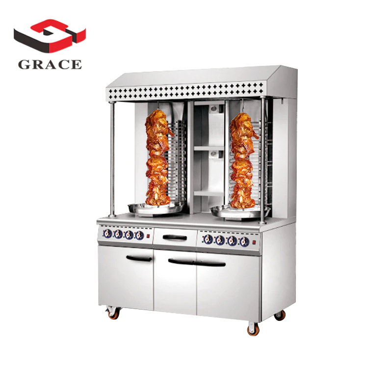 Electric Double Shawarma Machine with Cabinet