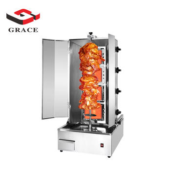 Gas Desktop 4-burner Shawarma Machine with Hood